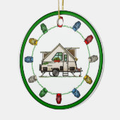 Aliner Pop Up RV happy camper art Keramisch Ornament (Links)