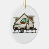 Aliner Pop Up RV happy camper art Keramisch Ornament (Rechts)