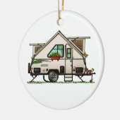 Aliner Pop Up RV happy camper art Keramisch Ornament (Links)
