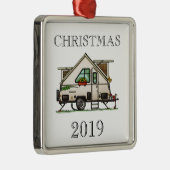 Aliner Pop Up RV happy camper art Metalen Ornament (Rechts)