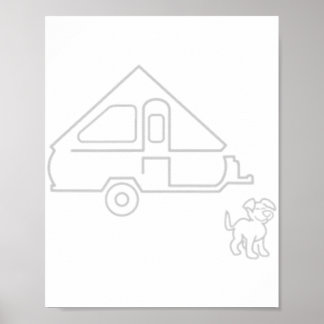 Aliner Travel Trailer A-lijst Camper met hond Poster