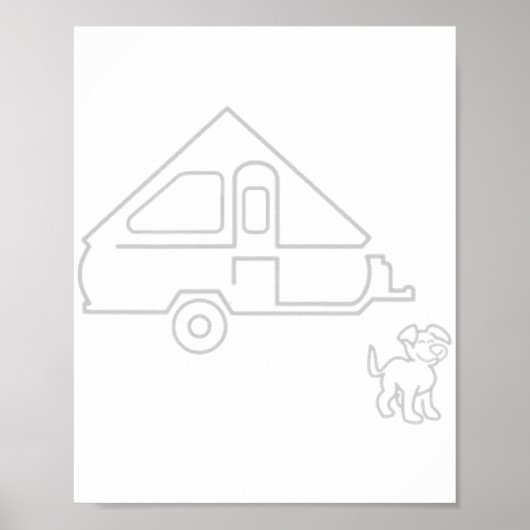 Aliner Travel Trailer A-lijst Camper met hond Poster (Voorkant)