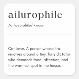 Alirofiel Definitie - Cat Lover Vierkante Sticker