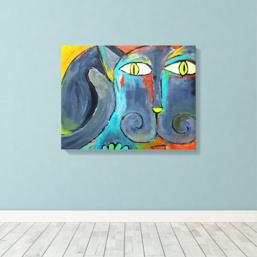 Ali's kat canvas afdruk (Insitu (Houten vloer))