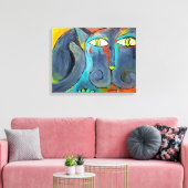 Ali's kat canvas afdruk (Insitu (Woonkamer))