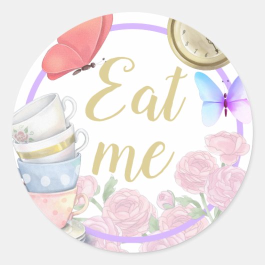 Alisa in Onederland Classic Round Sticker (Voorkant)