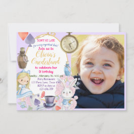 Alisa in Onederland Invitation Kaart