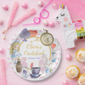 Alisa in Onederland Papieren Bordje (Feest)