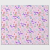 Alisa in onederland party pet cadeaupapier (Vlak)