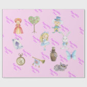 Alisa in onederland party pet cadeaupapier (Vlak)