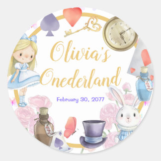 Alisa in Onederland Ronde Sticker