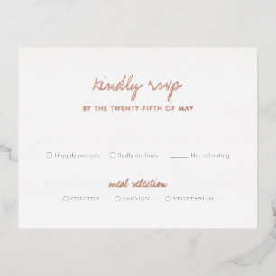 Alisha Botanical Elegant Wedding RSVP Folie Uitnodiging Briefkaart