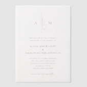 Alisha Botanical Elegant Wedding Vellum Uitnodigingen (Voorkant)