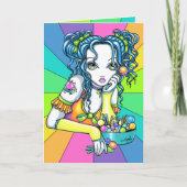"Alisha" Candy Rainbow Fae Greeting Card Kaart (Voorkant)