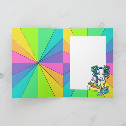 "Alisha" Candy Rainbow Fae Greeting Card Kaart (Binnen)