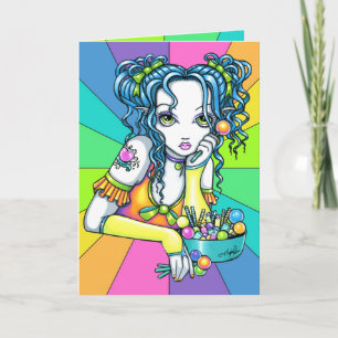 "Alisha" Candy Rainbow Fae Greeting Card Kaart