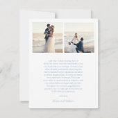 Alisha Dusty Blue Botanical Elegant Wedding Bedankkaart (Achterkant)