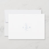 Alisha Dusty Blue Botanical Elegant Wedding RSVP Kaartje (Achterkant)