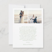 Alisha Sage Groene Botanische Elegante Huwelijk Bedankkaart (Achterkant)