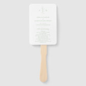 Alisha Sage Groene Botanische Elegante Huwelijk Handwaaier (Voorkant)