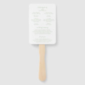 Alisha Sage Groene Botanische Elegante Huwelijk Handwaaier (Achterkant)