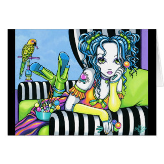 "Alisha" Snoep Rainbow Parrot Fae Art-kaart