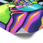 "Alisha" Snoep Rainbow Parrot Fae Art Poster (Hoek)
