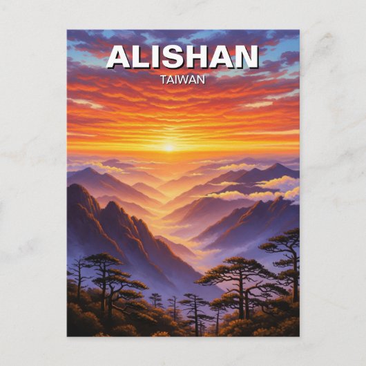 Alishan Taiwan Sunrise Briefkaart (Voorkant)