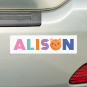 Alison Cat Bumpersticker (Op auto)
