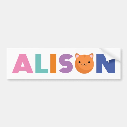 Alison Cat Bumpersticker (Voorkant)