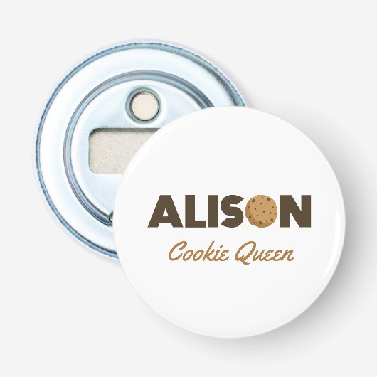 Alison cookie koningin button flesopener (Voorkant)
