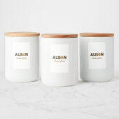 Alison cookie koningin voedselcontainer etiket (Flessen)