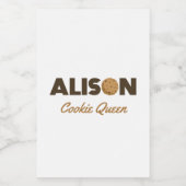 Alison cookie koningin voedselcontainer etiket (Enkel label)