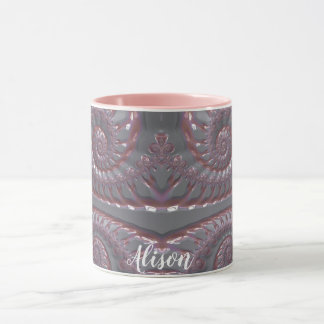 ALISON ~ GLANSRIJK 3D Zany Roze Zilver ~ Mok
