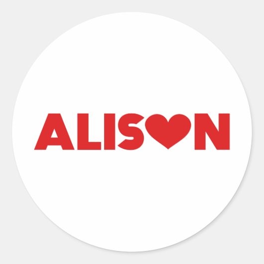 Alison Love Ronde Sticker (Voorkant)