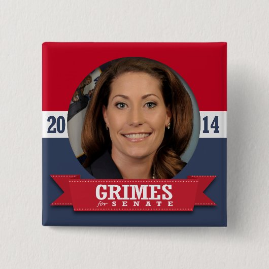 ALISON LUNDERGAN-GRIMES CAMPAGNE VIERKANTE BUTTON 5,1 CM (Voorkant)