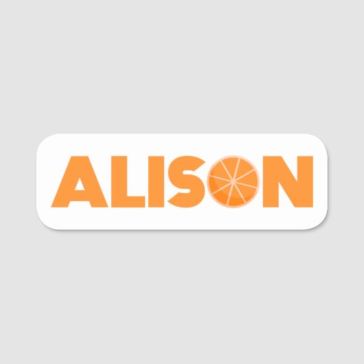 Alison Oranje Naamplaatje (Voorkant)