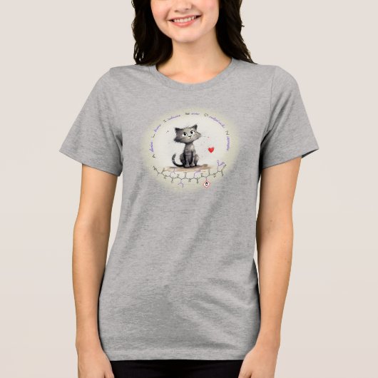 ALISON-peptide - cat 2, aangepaste tekst Tri-Blend Shirt (Voorkant)