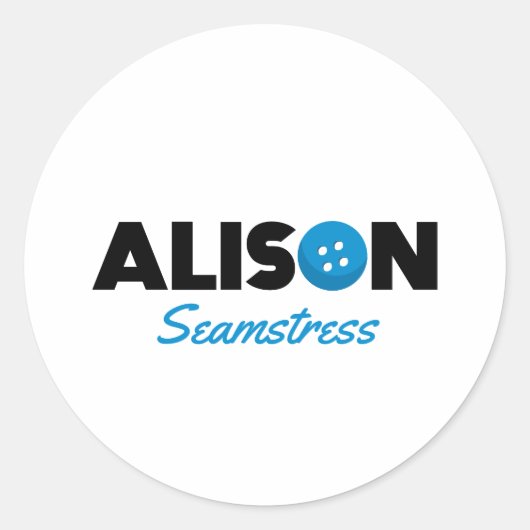 Alison Seamstress Ronde Sticker (Voorkant)