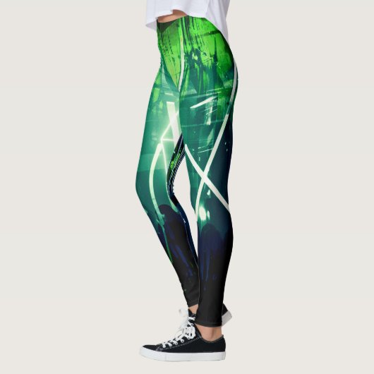 Alistra Cyber Punk Neon Rave Synth Green Leggings (Links)