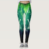 Alistra Cyber Punk Neon Rave Synth Green Leggings (Voorkant)