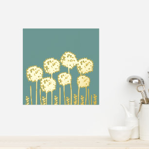 Alium Minimalistische Moderne Gouden Bloem Folie Afdrukken