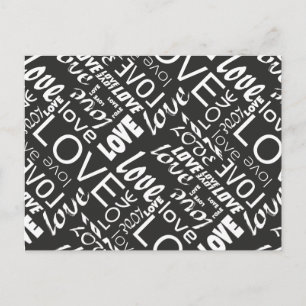 Alive Black and White Gallery Love Words Art Briefkaart
