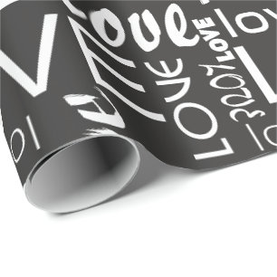 Alive Black and White Gallery Love Words Art Cadeaupapier