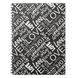 Alive Black and White Gallery Love Words Art Notitieboek