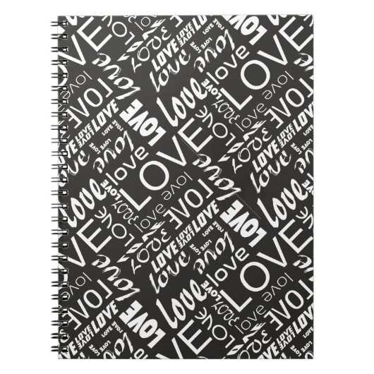 Alive Black and White Gallery Love Words Art Notitieboek (Voorkant)