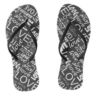 Alive Black and White Gallery Love Words Art Teenslippers