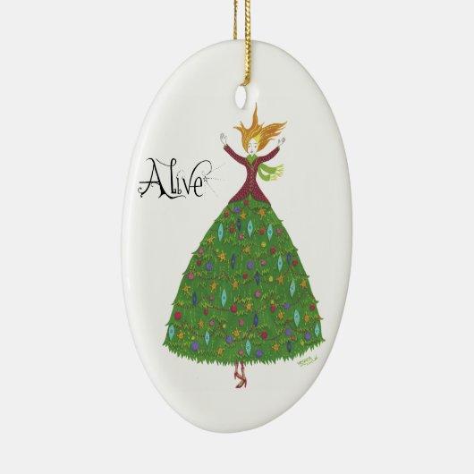 "Alive" boomrokken Keramisch Ornament (Rechts)