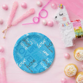 Alive Cyan Gallery Love Words Art Papieren Bordje (Feest)