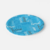 Alive Cyan Gallery Love Words Art Papieren Bordje (Gekanteld)
